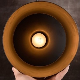 Lustr Rustic Lodge Drum Kovové závěsné světlo