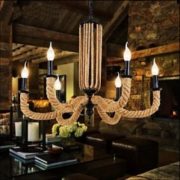 Retro lanový lustr Iron lampa