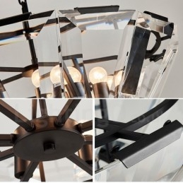 Moderní moderní závěsné svítidlo z 8 lehkých ocelí se stínidlem CrystalGlass