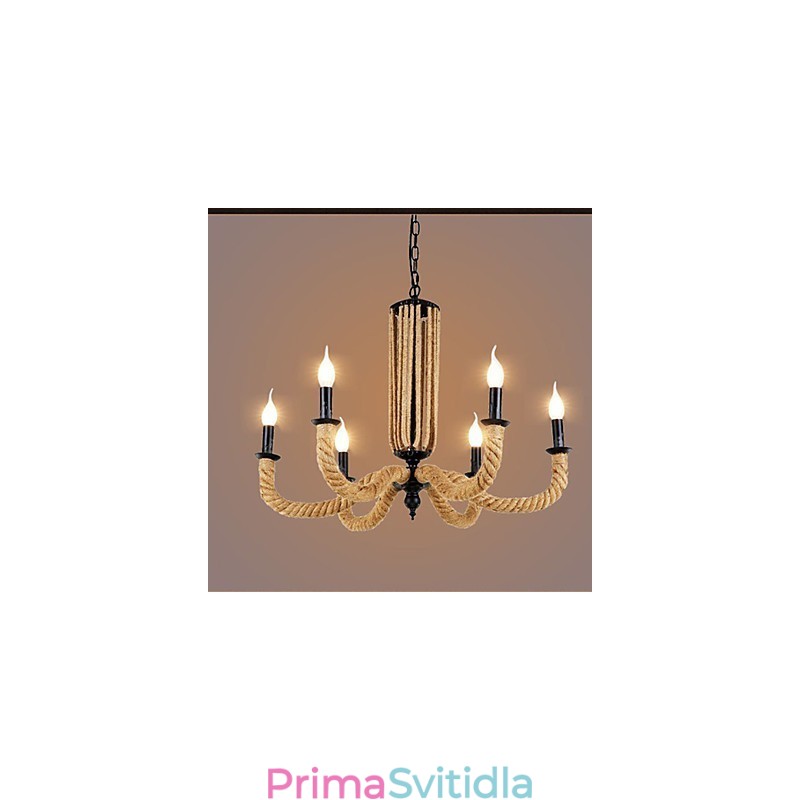 Retro lanový lustr Iron lampa