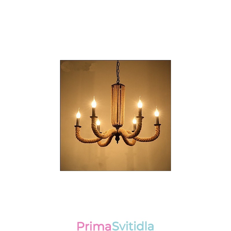 Retro lanový lustr Iron lampa