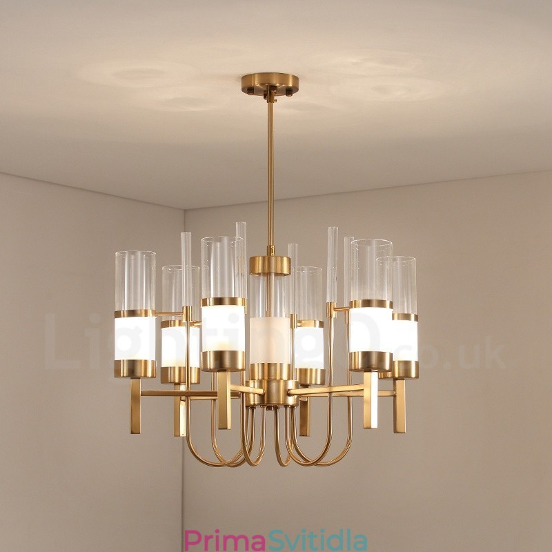 Rustic Lodge Modern Contemporary 6 lehký ocelový lustr se skleněným stínidlem