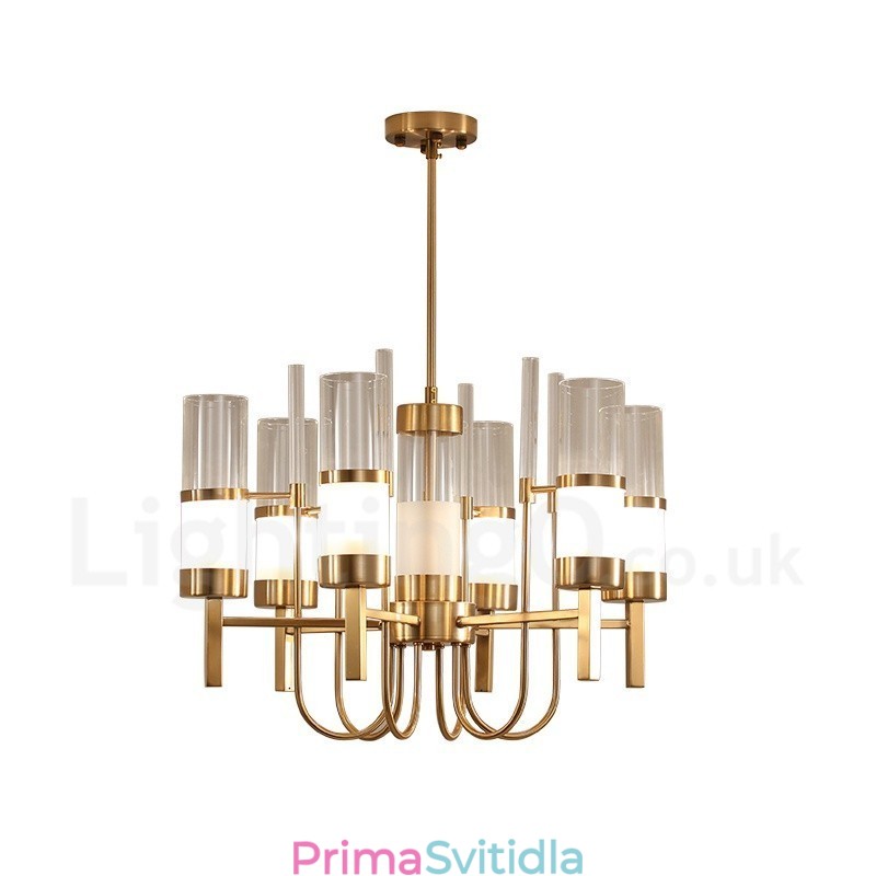 Rustic Lodge Modern Contemporary 6 lehký ocelový lustr se skleněným stínidlem