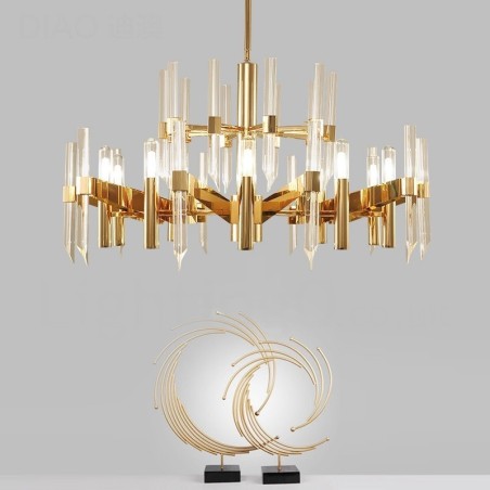 Moderní Contemporary 18 lustr z lehké hliníkové slitiny s křišťálovým stínidlem Moderní Contemporary 18 lustr z lehké hliníkové slitiny s křišťálovým stínidlem