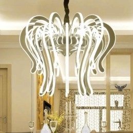 Moderní Contemporary 20 Light Steel Lustr s akrylovým stínidlem