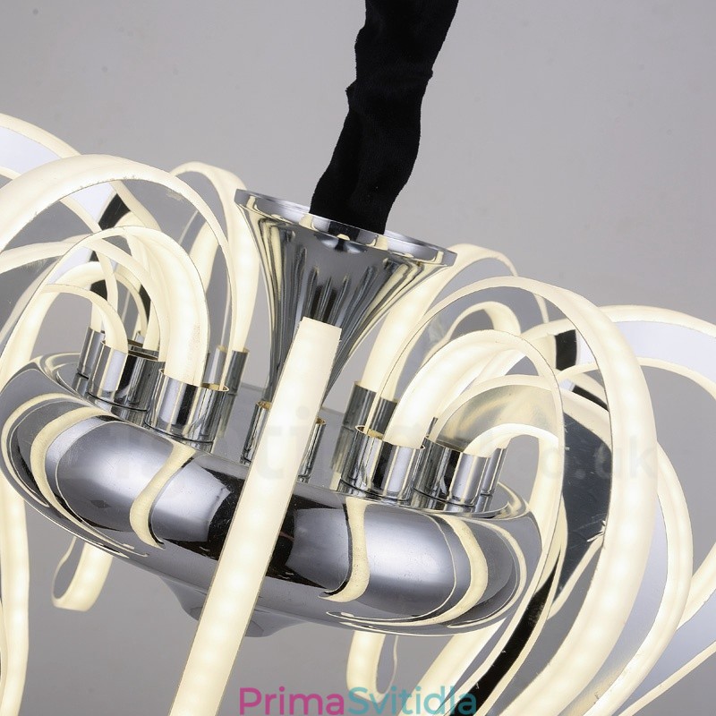 Moderní Contemporary 20 Light Steel Lustr s akrylovým stínidlem