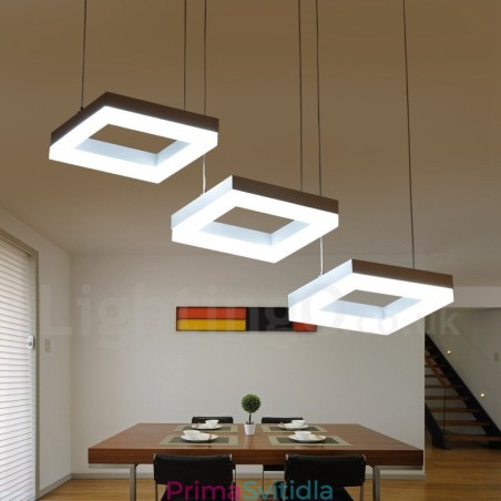 Moderní moderní závěsné svítidlo ze 3 lehkých hliníkových slitin s akrylovým stínidlem Moderní moderní závěsné svítidlo ze 3 lehkých hliníkových slitin s akrylovým stínidlem