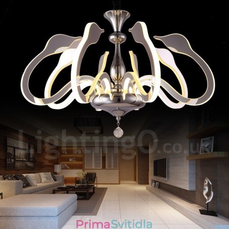 Stmívatelný moderní současný 8 lehký ocelový lustr s akrylovým stínidlem Stmívatelný moderní současný 8 lehký ocelový lustr s akrylovým stínidlem
