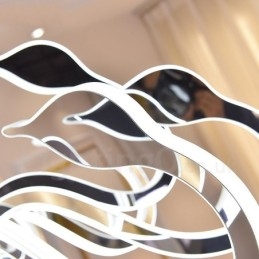 Stmívatelný moderní současný 6 lehký ocelový lustr s akrylovým stínidlem