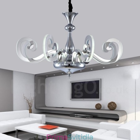 Stmívatelný moderní současný 8 lehký ocelový lustr s akrylovým stínidlem Stmívatelný moderní současný 8 lehký ocelový lustr s akrylovým stínidlem