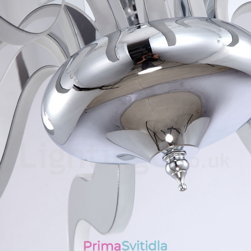 Stmívatelný moderní současný 15 lehký ocelový lustr s akrylovým stínidlem
