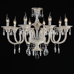 8 Light Styl paláce Skleněný lustr se svíčkovou žárovkou