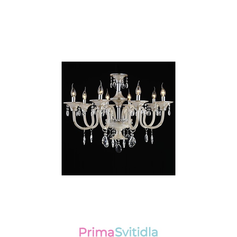8 Light Styl paláce Skleněný lustr se svíčkovou žárovkou