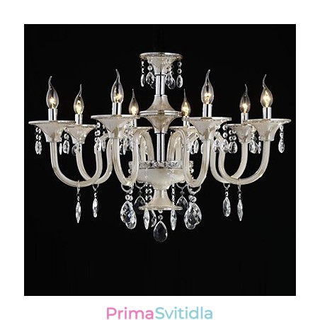 8 Light Styl paláce Skleněný lustr se svíčkovou žárovkou 8 Light Styl paláce Skleněný lustr se svíčkovou žárovkou