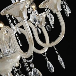 8 Light Styl paláce Skleněný lustr se svíčkovou žárovkou