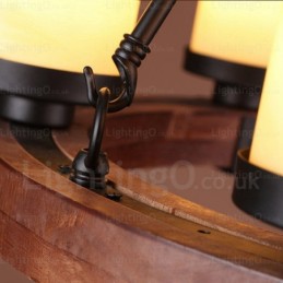 6 Světlé venkovské rustikální závěsné svítidlo se skleněným stínidlem