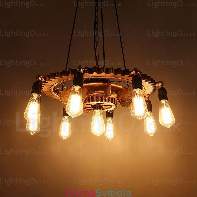 9 Light Vintage Retro závěsné svítidlo
