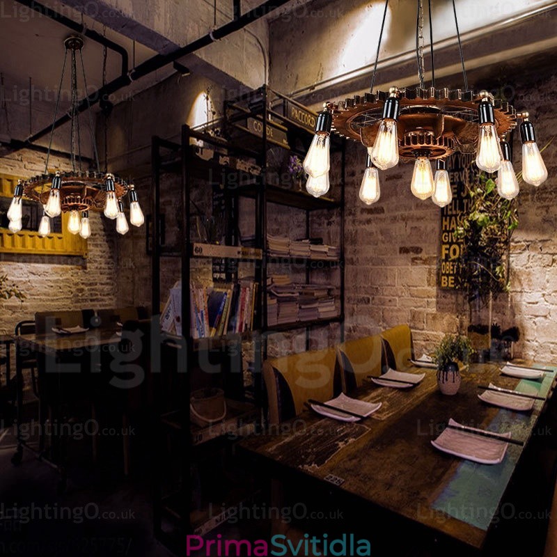 9 Light Vintage Retro závěsné svítidlo