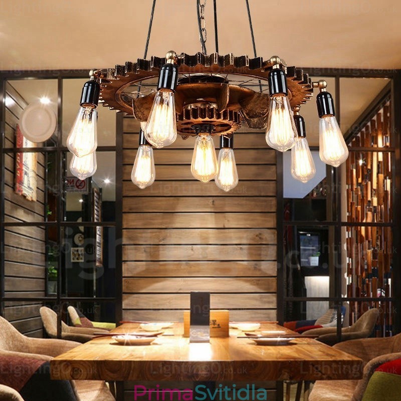 9 Light Vintage Retro závěsné svítidlo