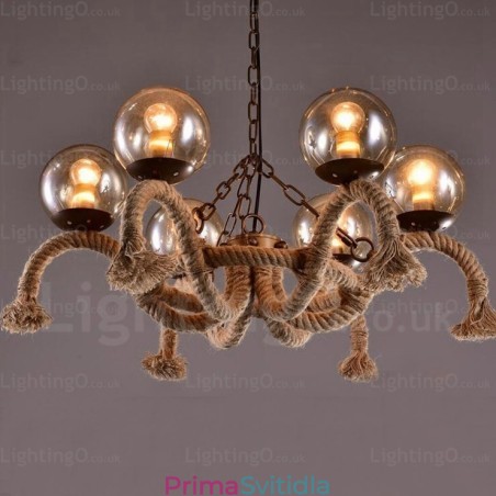 6 Light Vintage retro závěsné svítidlo se skleněným stínidlem 6 Light Vintage retro závěsné svítidlo se skleněným stínidlem