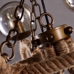 6 Light Vintage retro závěsné svítidlo se skleněným stínidlem