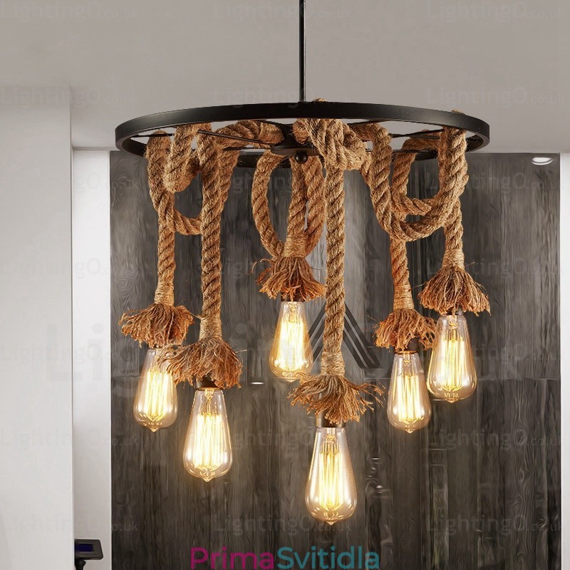 6 Light Vintage Retro závěsné svítidlo