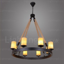 8 Light Vintage retro závěsné svítidlo s mramorovým stínidlem