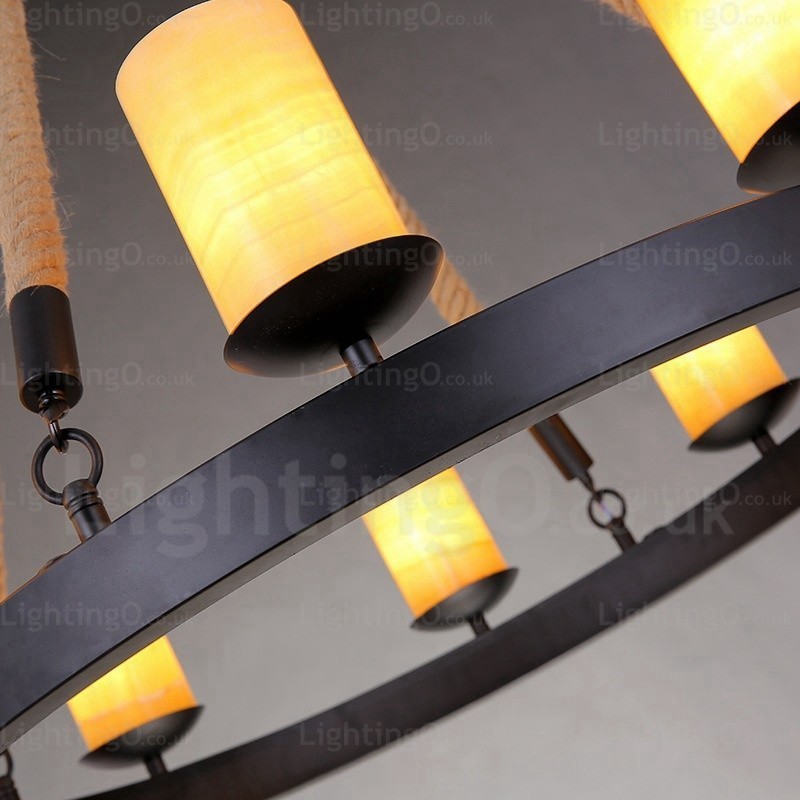 8 Light Vintage retro závěsné svítidlo s mramorovým stínidlem