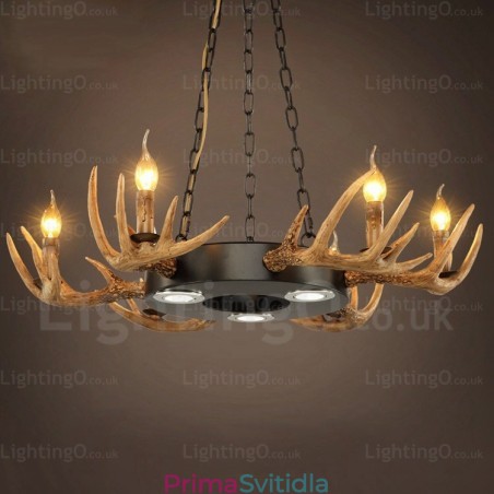 9 Light Vintage Retro Rustikální Závěsné svítidlo na parohový lustr 9 Light Vintage Retro Rustikální Závěsné svítidlo na parohový lustr