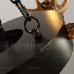9 Light Vintage Retro Rustikální Závěsné svítidlo na parohový lustr
