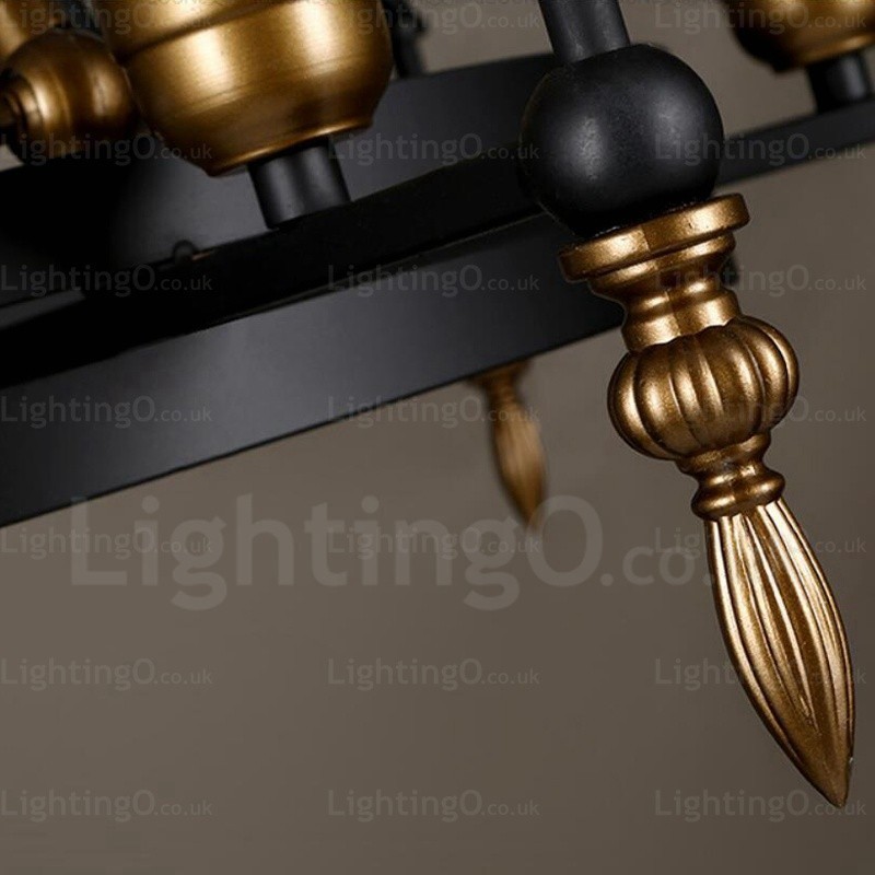 6 Light Vintage retro závěsné svítidlo se skleněným stínidlem