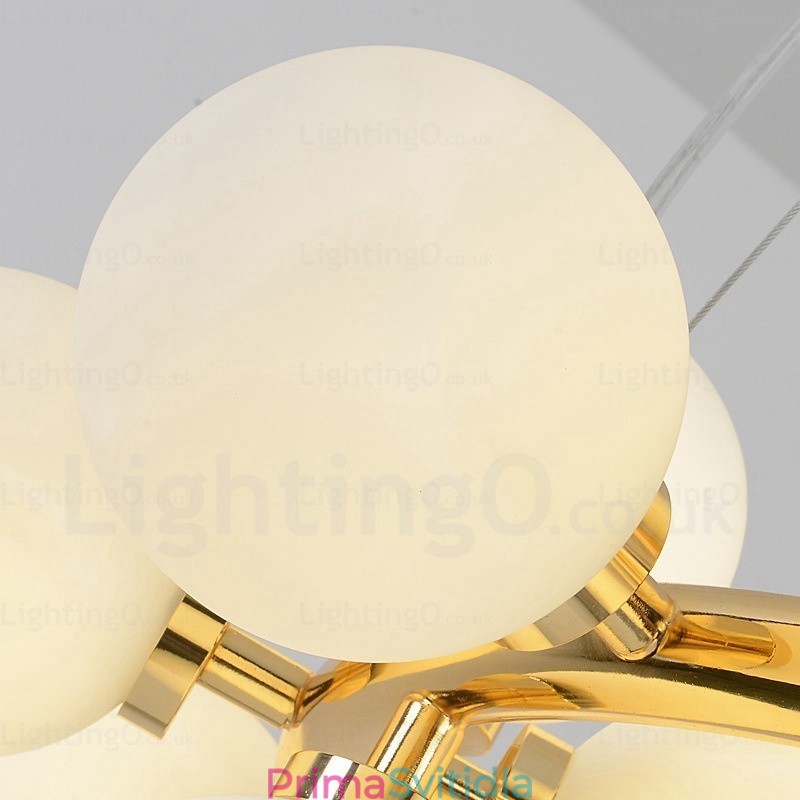 25 Lehké severské závěsné svítidlo se skleněným stínidlem