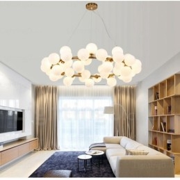 25 Lehké severské závěsné svítidlo se skleněným stínidlem