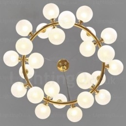 25 Lehké severské závěsné svítidlo se skleněným stínidlem