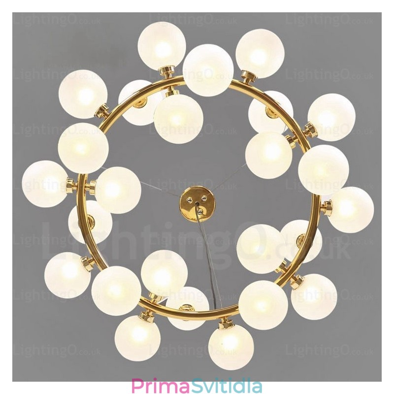 25 Lehké severské závěsné svítidlo se skleněným stínidlem