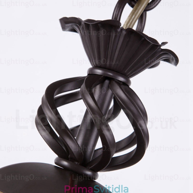 1 Světlé venkovské rustikální závěsné svítidlo se skleněným stínidlem