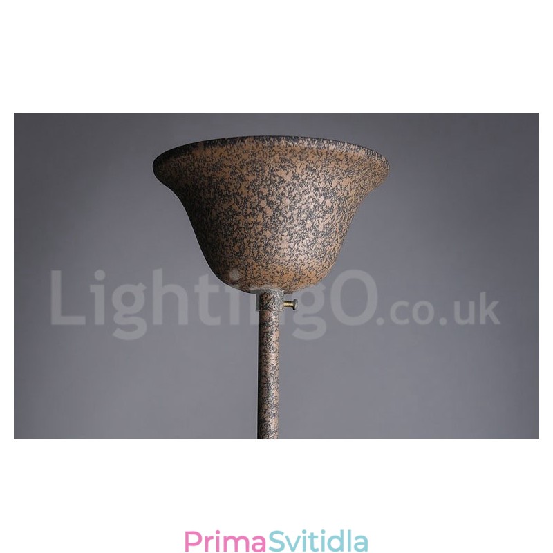 6 Světlý průměr 60CM Vintage Crystal Painting Metal Lustr Rezavé Iron Color Pendant Light