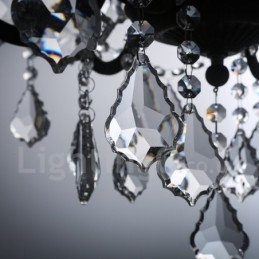 6 Světlý průměr 60CM Vintage Crystal Painting Metal Lustr Rezavé Iron Color Pendant Light