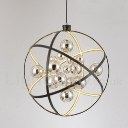Průměr 50CM 80CM Vintage Globe Lustr Rezavé barevné závěsné světlo