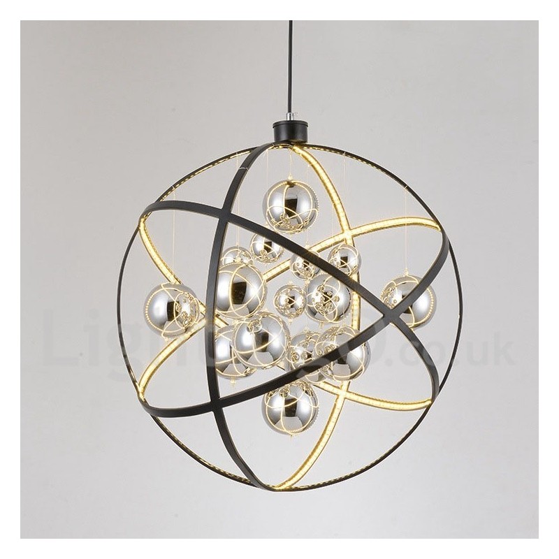 Průměr 50CM 80CM Vintage Globe Lustr Rezavé barevné závěsné světlo