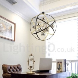 Průměr 50CM 80CM Vintage Globe Lustr Rezavé barevné závěsné světlo
