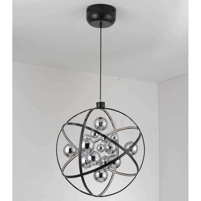 Průměr 50CM 80CM Vintage Globe Lustr Rezavé barevné závěsné světlo