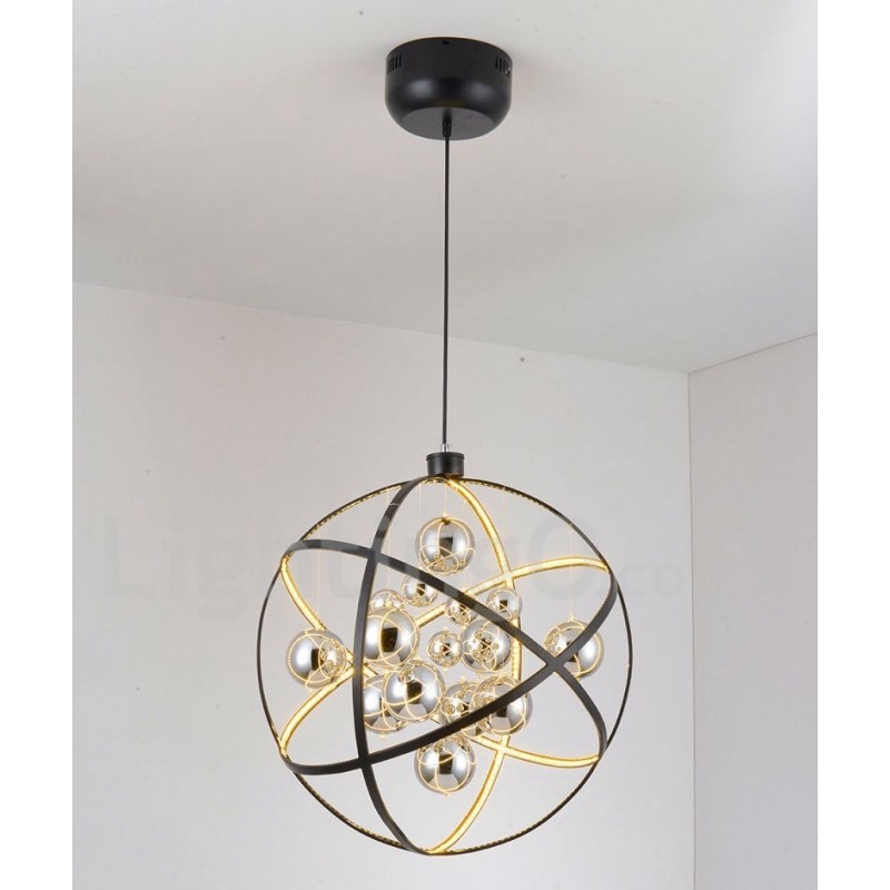 Průměr 50CM 80CM Vintage Globe Lustr Rezavé barevné závěsné světlo