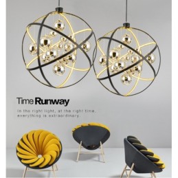 Průměr 50CM 80CM Vintage Globe Lustr Rezavé barevné závěsné světlo
