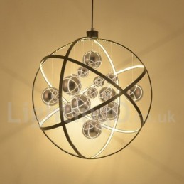 Průměr 50CM 80CM Vintage Globe Lustr Rezavé barevné závěsné světlo