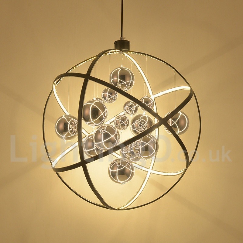 Průměr 50CM 80CM Vintage Globe Lustr Rezavé barevné závěsné světlo