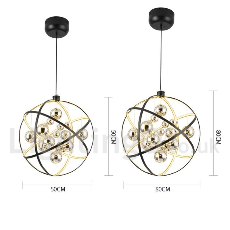 Průměr 50CM 80CM Vintage Globe Lustr Rezavé barevné závěsné světlo