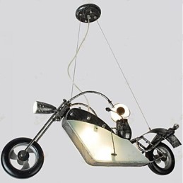Nostalgické svítidla pro děti Boy Motorcycle Železný lustr