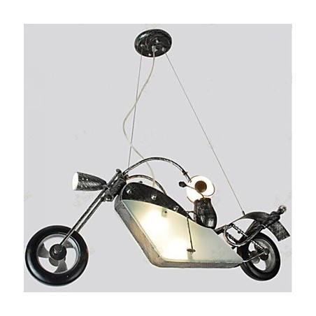 Nostalgické svítidla pro děti Boy Motorcycle Železný lustr Nostalgické svítidla pro děti Boy Motorcycle Železný lustr