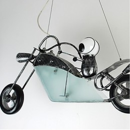 Nostalgické svítidla pro děti Boy Motorcycle Železný lustr
